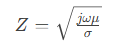 磁导率公式 Z = √(jωμ/σ)，其中j为虚数单位，ω为角频率，μ为磁导率（此处特指镀金底层镍的磁导率μ_r=600），σ为电导率。该公式用于描述镀金底层镍的高磁导率对阻抗匹配的影响，导致阻抗匹配难度增加。改用沉金工艺后，回波损耗得到改善，具体改善值为6.2dB。