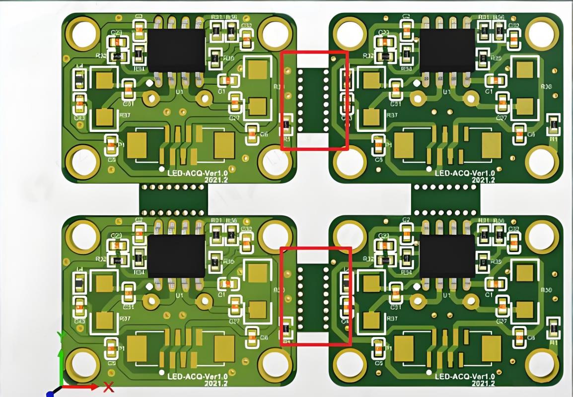 PCB拼版方式中的邮票孔拼版