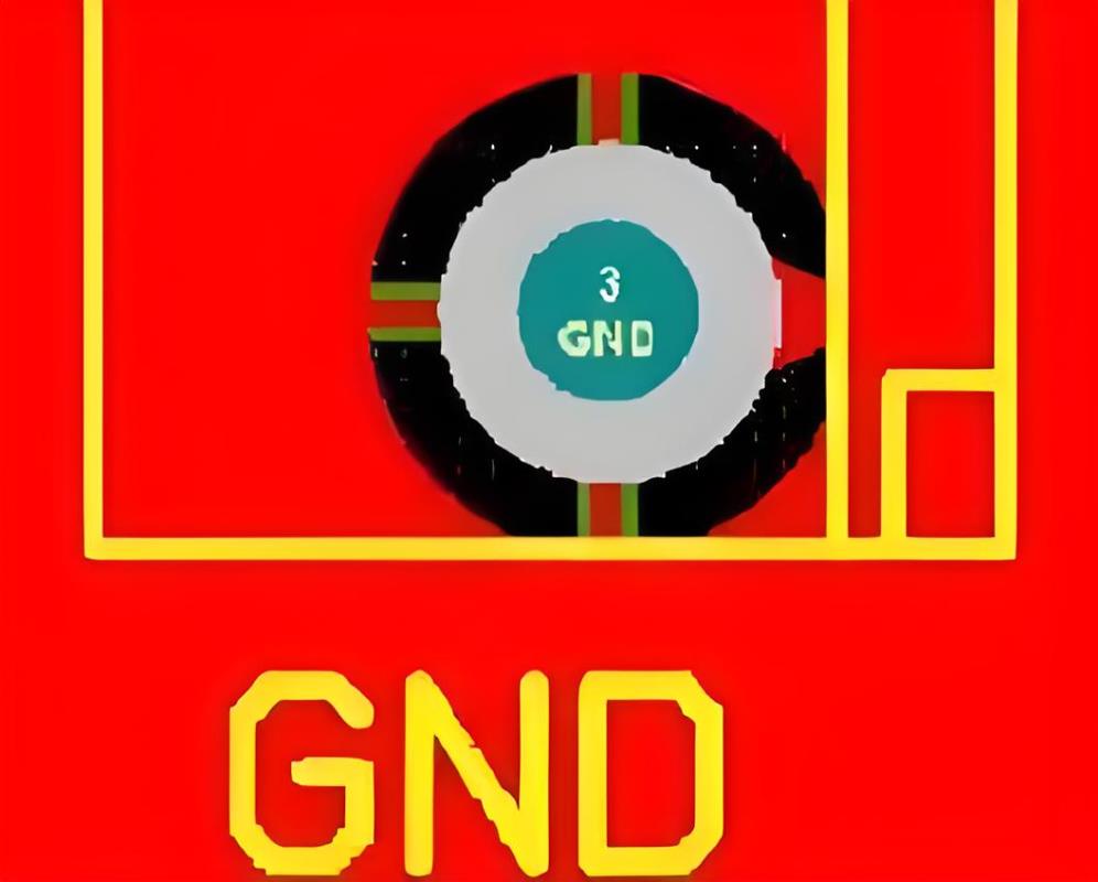 PCB设计中用于减少散热的十字花焊盘（热风焊盘）微距细节图